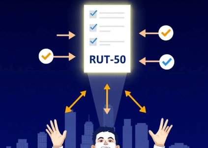Испуганный человек боится заполнить форму RUT-50