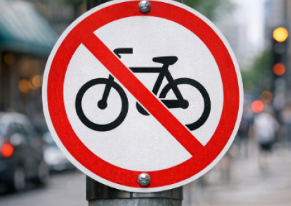 дорожный знак No Bicycles
