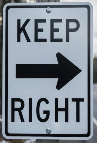дорожный знак Keep Right 